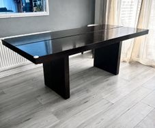 Wood tables.