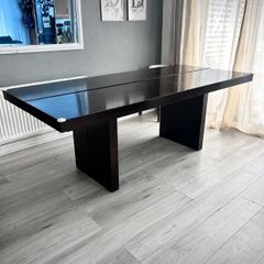 Wood tables.