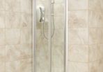New Breuer Bi-Fold Shower Door Silver Matt / Clear Glass 800mm