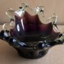 Newgrange purple inksplash glass candleholder bowl 22cm Image 4
