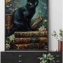 Witchy Cat in a Library - 'Guardian of the knowledge' - house decoration Image 2