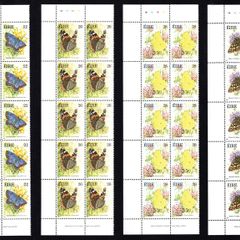 1985 Ireland Fauna & Flora Butterflies Commemorative Stamps Marginal left block of 10 with plate numbers Mint Never Hinged (MNH)