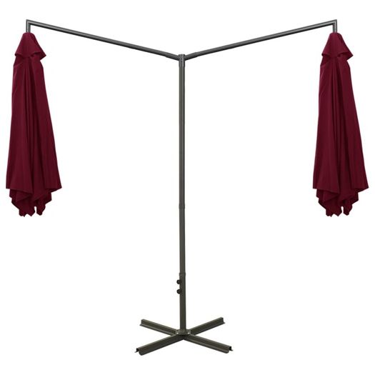 Double Parasol with Steel Pole Azure Blue 600x300 cm