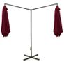 Double Parasol with Steel Pole Azure Blue 600x300 cm Image 4