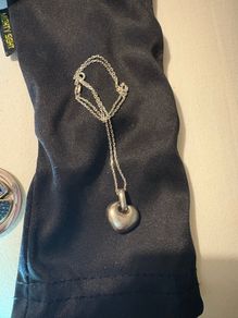 silver chain & love heart pendent