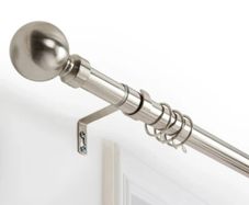 Chrome Extendable Ball  curtain pole set Set, (L)1200mm-2100mm (Dia)19mm