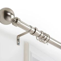 Chrome Extendable Ball  curtain pole set Set, (L)1200mm-2100mm (Dia)19mm