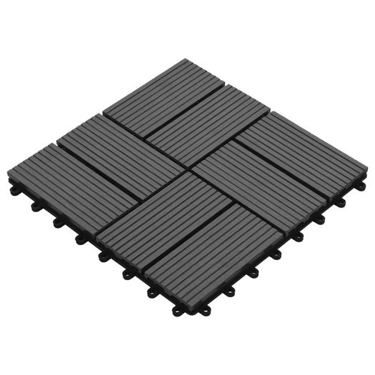 22 pcs Decking Tiles 30x30 cm 2 sqm WPC Grey
