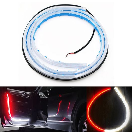 12v Car Door Opening Warning Led Strobe Light Welcome LED Safety Strobe Signal Lamp Waterproof Auto Decorative Ambient Lighting