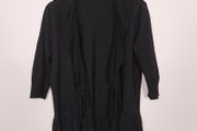 Vogue Black Open Front Layered Ruffle Waterfall Cardigan Cover Up Size XL