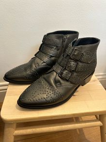 Bronx Studded Leather Ankle Boots