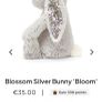 New JELLYCAT Medium Silver Blossom Bunny Bloom Image 2