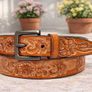 Premium Embossed Genuine Leather Belt Stylish Vintage Designer Belt Durable Formal & Casual Waist Belt Image 2
