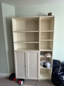 Shelving and wardrobe
