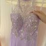 Light Purple Halter Beaded Sequin Long Gown Image 2
