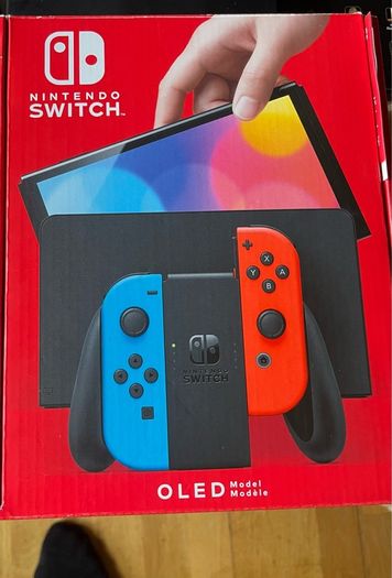 Nintendo Switch OLED, Used Twice + New Case + 4 Screen Protectors