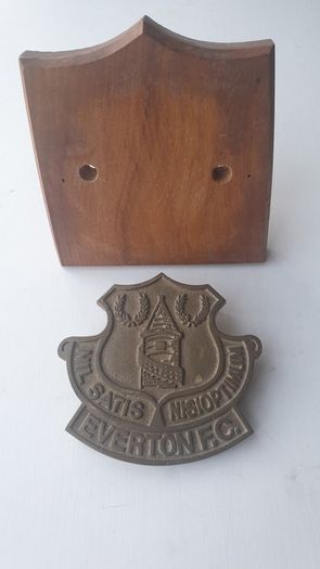 Antique Everton Football Club Shield Logo Solid Cast Brass RARE