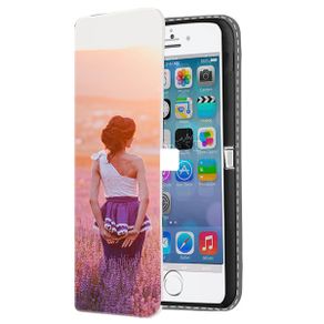iPhone 5, 5S, SE - Personalised wallet case - Black
