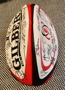 Gilbert Rugby Ball Size 5 with autographs of the Ireland national team
