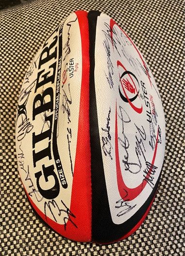 Gilbert Rugby Ball Size 5 with autographs of the Ireland national team