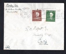 1943 Ireland Rowan Hamilton (Discovered of Quaternions) Commemorative Stamps First Day Cover (FDC) with Baile Atha Cliath (Dublin) Gwor Wheat slogan cancel