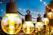 Garden String Festoon Lights - 17M / 55.77FT Garden LED Lights Outdoor Lights Mains Powered Waterproof &amp; 25 Shatterproof Outdoor Patio Lights for Backyard Gazebo Pergola Cafe Party
