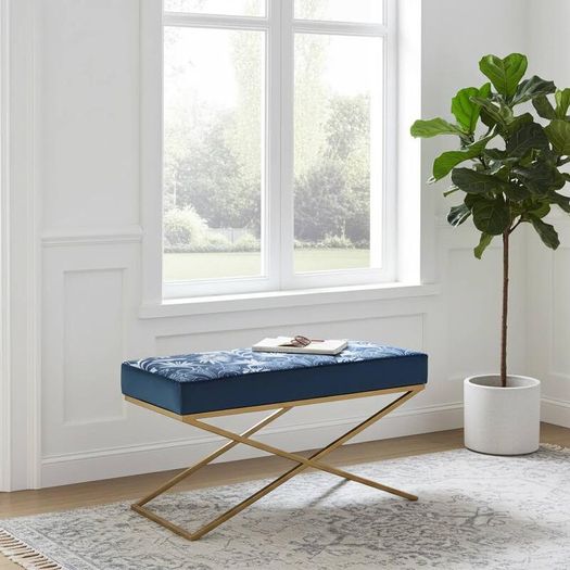 Metal-Framed Bench 100x40cm