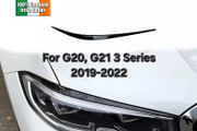2Pcs/Set Gloss black Headlight Eyebrows Eye Lid Cover fit for BMW 3 Series G20, G21