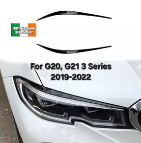 2Pcs/Set Gloss black Headlight Eyebrows Eye Lid Cover fit for BMW 3 Series G20, G21