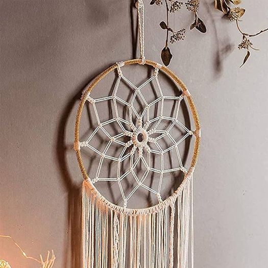NEW SALE | Dream Macrame Dream Catcher Large Dream Catchers for Bedroom Boho Wall Hanging Decor with 5 Woven Leaves Tassels Home Decoration Ornament