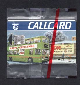 1994 Ireland 5 unit Commuter Advertising Network (C.A.N) sent this to their clients along with a Christmas card signed by all their staff for Christmas 1994 (Schlumberger SC7) Call Card Mint in Packaging. Telecom Eireann Card Number 1081