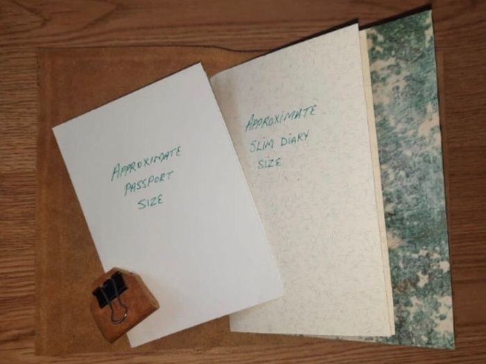 Handmade leather personal size notebook passport diary holder 17cm x 11cm with 4 elastics to hold your notebooks diaries etc and also a pen loop and a handmade notebook also FREE STANDARD POSTAGE INCLUDED
