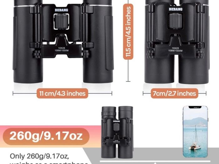 10x25 Binoculars for Kids Adult, Small Compact Lightweight Folding Mini Pocket Binoculars for Bird Watching Travel Stargazing Hunting Camping Concerts Sports Theater Opera (FREE POSTAGE)