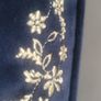 Plush Navy Velour with Gold Embroidery Cushions x2 Image 2