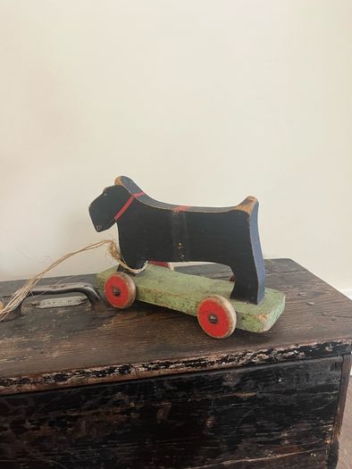 Antique Scratch built Toy Black Terrier Dog