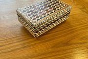 Vintage Eastern European Straw Marquerty Jewellery Box
