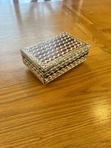 Vintage Eastern European Straw Marquerty Jewellery Box