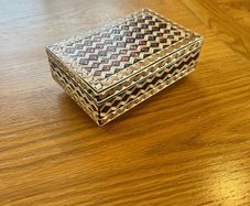 Vintage Eastern European Straw Marquerty Jewellery Box
