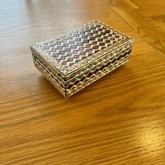 Vintage Eastern European Straw Marquerty Jewellery Box