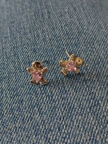 Gingerbread silver earrings