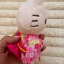 Hello Kitty Sanio Sakura Kimono  pink floral  Mini approx. 14 cm. Used please see photos Image 4