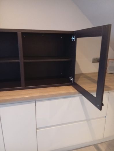 cabinet with 2 clear glass doors