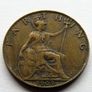 1909 farthing bronze british edwardian era coin Image 2