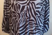 Cecil Animal Print Tunic Top Blouse New With Tags Black &amp; Blue Guest Holidays Size L UK16-18 Payment By REVOLUT or PAYPAL