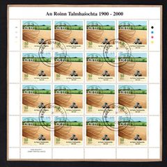 2000 Ireland Century of Department of Agriculture Stamp Sheetlet Place 1A1A1A1A Fine CDS Used with Dublin cancel of 14th November 2000 (First day of issue)