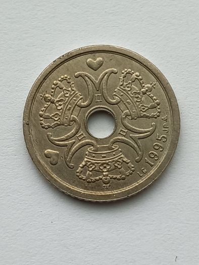 1 Krone coin from Denmark minted in 1995