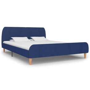 Bed Frame Blue Fabric 180x200 cm 6FT Super King