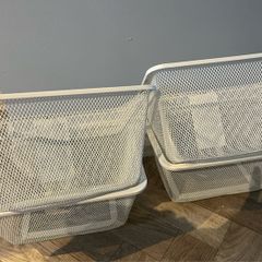 IKEA Algot Mesh Baskets White Set of 4