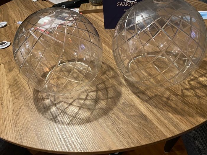 Two light shades Glass , beautiful cut detailing