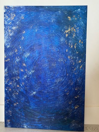 Blue textured painting